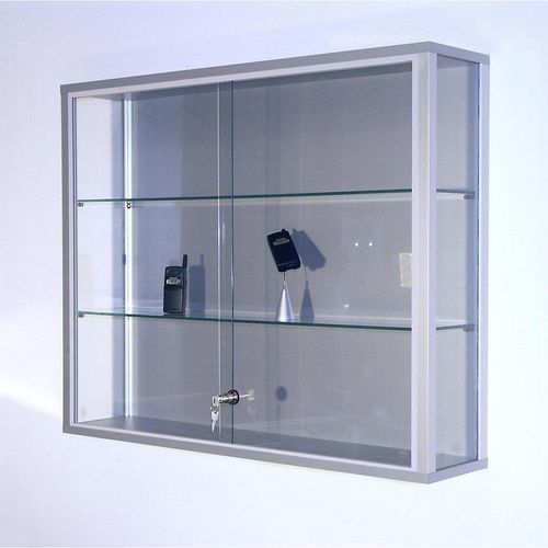 4260222860554 - Wandvitrine einhängend 2 verstellbare Glasböden abschließbare Schiebetüren ESG-Sicherheitsglas B 1000 x T 200 x H 800 mm 4260222860554 - Wandvitrine einhängend 2 verstellbare Glasböden abschließbare Schiebetüren ESG-Sicherheitsglas B 1000 x T 200 x H 800 mm