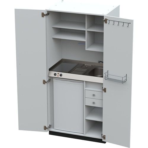 4021176511110 - Schrankküche mit Flügeltüren 2 Glaskeramikkochfelder Becken rechts weiß 1956x900x650 mm kaiserkraft 4021176511110 - Schrankküche mit Flügeltüren 2 Glaskeramikkochfelder Becken rechts weiß 1956x900x650 mm kaiserkraft