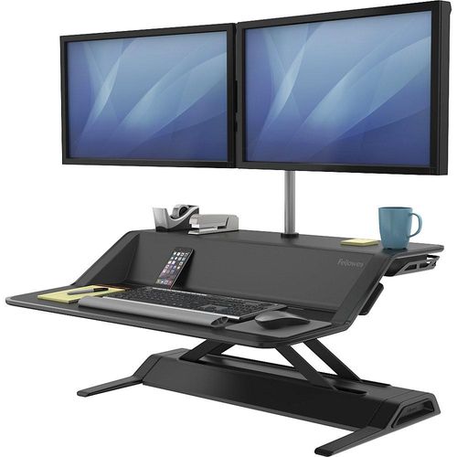 0043859716364 - Sitz-Steh-Schreibtischaufsatz Lotus 7901 für 1 Monitor 83cm breit höhenverstellbar fertig vormontiert schwarz 0043859716364