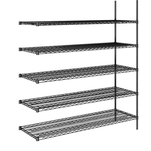 4061753091291 - Stahldraht-Gitterregal schwarz Fachlast 250 kg BxT 1520 x 610 mm Anbauregal Höhe 1880 mm 5 Fachböden 4061753091291 - Stahldraht-Gitterregal schwarz Fachlast 250 kg BxT 1520 x 610 mm Anbauregal Höhe 1880 mm 5 Fachböden