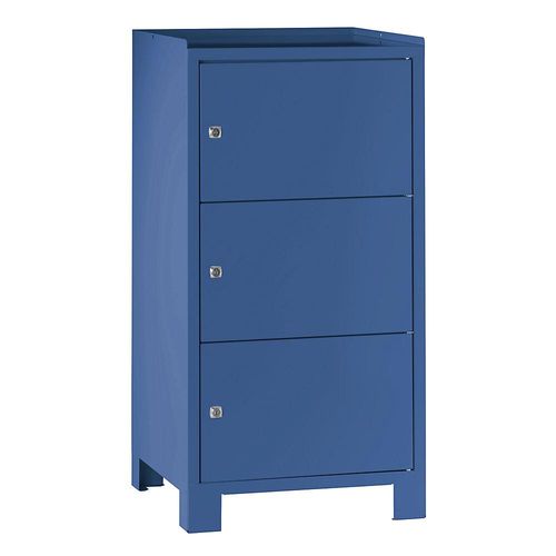 4250618214085 - Werkzeugschrank mit Füßen HxBxT 1000 x 500 x 500 mm 3 verschließbare Fächer brillantblau RAL 5007 4250618214085 - Werkzeugschrank mit Füßen HxBxT 1000 x 500 x 500 mm 3 verschließbare Fächer brillantblau RAL 5007
