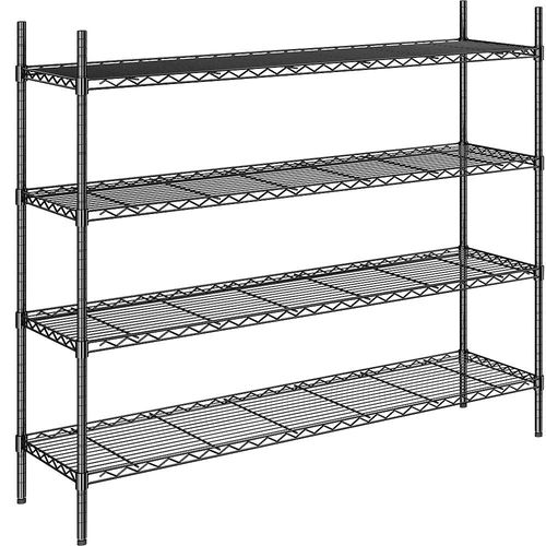 4260563728704 - Stahldraht-Gitterregal schwarz Fachlast 100 kg BxT 1520 x 460 mm Grundregal Höhe 1370 mm 4 Fachböden kaiserkraft 4260563728704 - Stahldraht-Gitterregal schwarz Fachlast 100 kg BxT 1520 x 460 mm Grundregal Höhe 1370 mm 4 Fachböden kaiserkraft