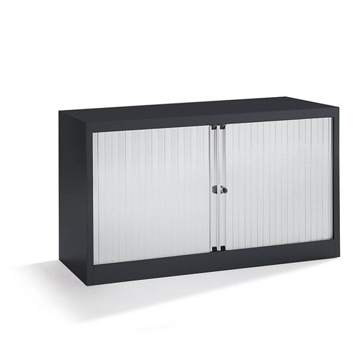 5020073412970 - BISLEY Euro-Rollladenschrank Breite 1200 mm 1 Fachboden tiefschwarz lichtgrau 5020073412970 - BISLEY Euro-Rollladenschrank Breite 1200 mm 1 Fachboden tiefschwarz lichtgrau