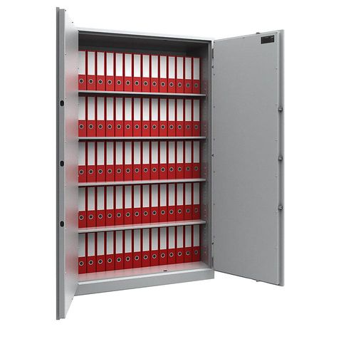 5901468313075 - Feuergeschützter Stahlschrank Sicherheitsstufe S1 BxTxH 1200x500x1950 mm Volumen 831 l 4 Böden 2-türig ral 7035 lichtgrau