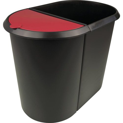 4012086052015 - helit Papierkorb Duo System Kunststoff Schwarz Rot 28 x 28 x 35 cm 4012086052015 - helit Papierkorb Duo System Kunststoff Schwarz Rot 28 x 28 x 35 cm