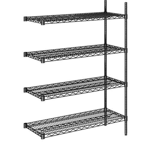 4061753091819 - Stahldraht-Gitterregal schwarz Fachlast 250 kg BxT 910 x 460 mm Anbauregal Höhe 1370 mm 4 Fachböden kaiserkraft 4061753091819 - Stahldraht-Gitterregal schwarz Fachlast 250 kg BxT 910 x 460 mm Anbauregal Höhe 1370 mm 4 Fachböden kaiserkraft