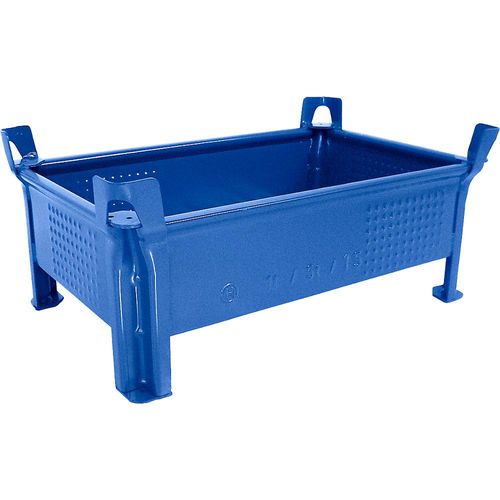 4053569159265 - Heson Stapelbehälter aus Stahlblech niedrige Bauform Wände geschlossen BxL 500 x 800 mm Traglast 1000 kg blau ab 10 Stk 4053569159265 - Heson Stapelbehälter aus Stahlblech niedrige Bauform Wände geschlossen BxL 500 x 800 mm Traglast 1000 kg blau ab 10 Stk