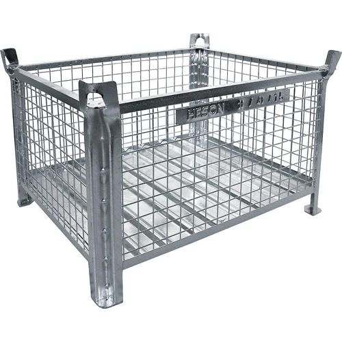 4251572704193 - Heson Stapelbehälter mit Stahlblechboden LxB 800 x 600 mm verzinkt ab 10 Stück 4251572704193 - Heson Stapelbehälter mit Stahlblechboden LxB 800 x 600 mm verzinkt ab 10 Stück