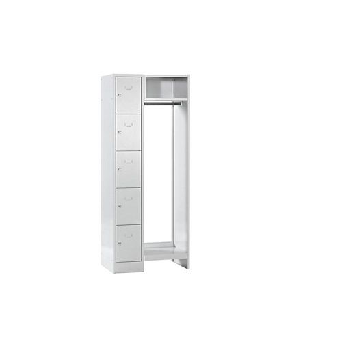 4250618216669 - Schließfachgarderoben-System 5 Fächer links 5 Kleiderbügel Gesamtbreite 750 mm Fachbreite 298 mm lichtgrau lichtgrau 4250618216669 - Schließfachgarderoben-System 5 Fächer links 5 Kleiderbügel Gesamtbreite 750 mm Fachbreite 298 mm lichtgrau lichtgrau