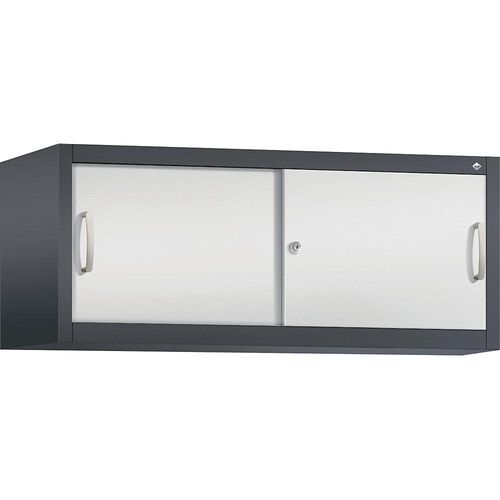 4052574950300 - ACURADO Aufsatzschrank mit Schiebetüren HxBxT 500 x 1200 x 500 mm schwarzgrau lichtgrau C+P 4052574950300 - ACURADO Aufsatzschrank mit Schiebetüren HxBxT 500 x 1200 x 500 mm schwarzgrau lichtgrau C+P