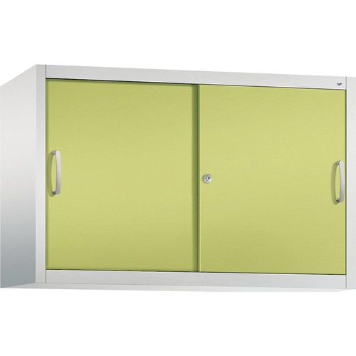 4063332001912 - ACURADO Aufsatzschrank mit Schiebetüren 1 Fachboden HxBxT 790 x 1200 x 400 mm lichtgrau   viridingrün