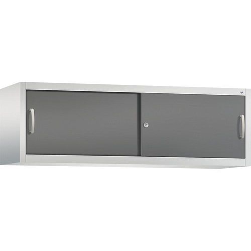 4053597588389 - ACURADO Aufsatzschrank mit Schiebetüren HxBxT 500 x 1600 x 400 mm lichtgrau   vulkangrau