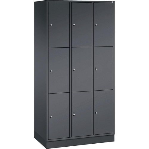 4052574325207 - INTRO Stahl-Schließfachschrank Fachhöhe 580 mm BxT 920 x 500 mm 9 Fächer Korpus schwarzgrau Türen schwarzgrau 4052574325207 - INTRO Stahl-Schließfachschrank Fachhöhe 580 mm BxT 920 x 500 mm 9 Fächer Korpus schwarzgrau Türen schwarzgrau