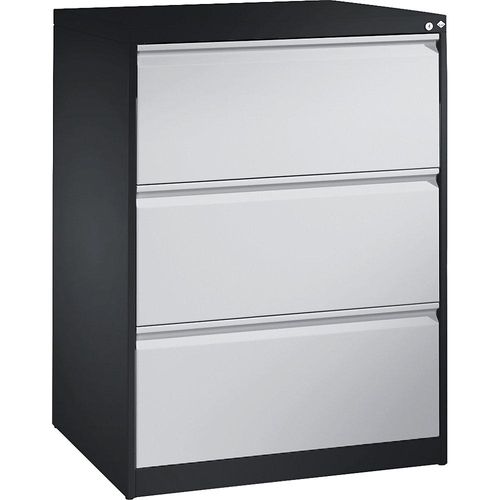 4062084676010 - Karteikartenschrank ACURADO 2-bahnig 3 Schübe schwarzgrau   weißaluminium