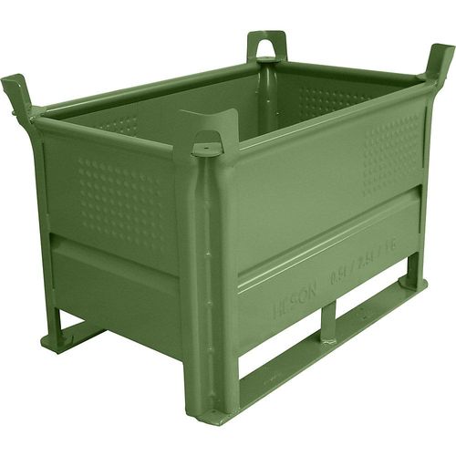 4251572703615 - Heson Stapelbehälter mit Kufen LxB 800 x 500 mm Traglast 2000 kg grün ab 10 Stk