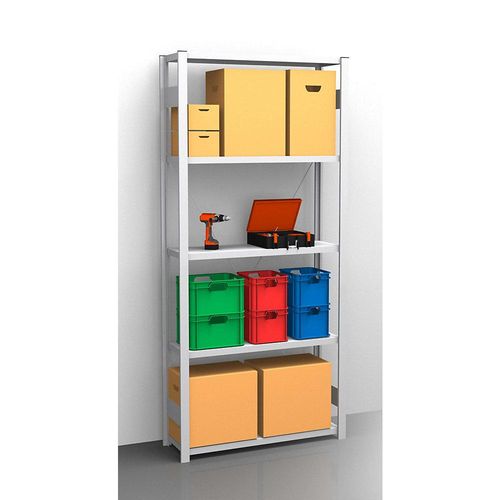4061753031587 - eurokraft pro Fachboden-Steckregal verzinkt einseitig Regalhöhe 2350 mm Fachbodenbreite 965 mm Grundregal Fachbodentiefe 350 mm