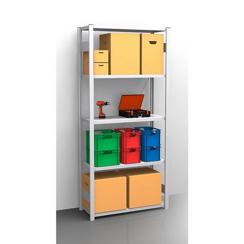 4061753031600 - eurokraft pro Fachboden-Steckregal verzinkt einseitig Regalhöhe 2350 mm Fachbodenbreite 965 mm Grundregal Fachbodentiefe 450 mm