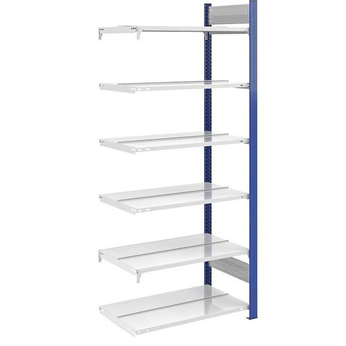 4250623705585 - Ordner-Steckregal doppelseitig Höhe 2000 mm BxT 750 x 600 mm Anbauregal blau grau hofe 4250623705585 - Ordner-Steckregal doppelseitig Höhe 2000 mm BxT 750 x 600 mm Anbauregal blau grau hofe