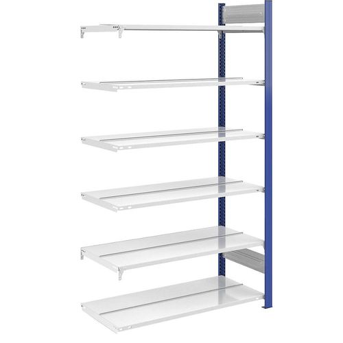 4250623705592 - Ordner-Steckregal doppelseitig Höhe 2000 mm BxT 1000 x 600 mm Anbauregal blau grau hofe 4250623705592 - Ordner-Steckregal doppelseitig Höhe 2000 mm BxT 1000 x 600 mm Anbauregal blau grau hofe