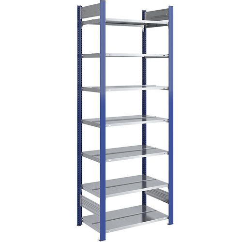 4250623705202 - Ordner-Steckregal doppelseitig Höhe 2350 mm BxT 750 x 600 mm Grundregal blau verzinkt hofe 4250623705202 - Ordner-Steckregal doppelseitig Höhe 2350 mm BxT 750 x 600 mm Grundregal blau verzinkt hofe