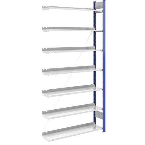 4250623705653 - Ordner-Steckregal einseitig Höhe 2350 mm BxT 1000 x 300 mm Anbauregal blau grau hofe 4250623705653 - Ordner-Steckregal einseitig Höhe 2350 mm BxT 1000 x 300 mm Anbauregal blau grau hofe