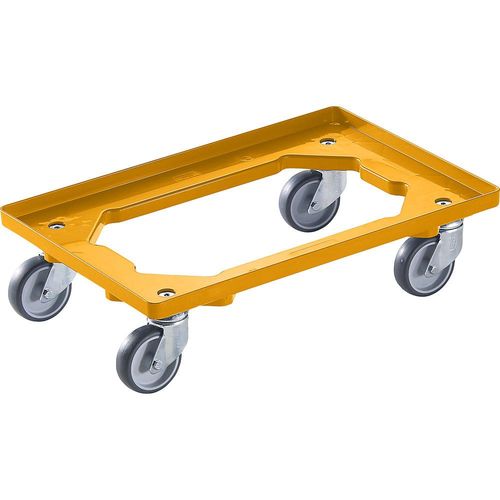 4061753114723 - eurokraft basic Profi-Fahrgestell 600 x 400 mm 4 Lenkrollen mit Gummibandage gelb ab 20 Stk 4061753114723 - eurokraft basic Profi-Fahrgestell 600 x 400 mm 4 Lenkrollen mit Gummibandage gelb ab 20 Stk