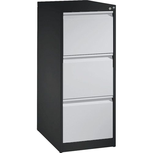 4062084675938 - Karteikartenschrank ACURADO 1-bahnig 3 Schübe schwarzgrau   weißaluminium