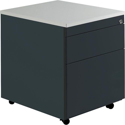 4250633325315 - mauser Schubladencontainer mit Rollen HxT 579 x 600 mm 1 Materialschub 1 Hängeregistratur anthrazitgrau anthrazitgrau lichtgrau 4250633325315 - mauser Schubladencontainer mit Rollen HxT 579 x 600 mm 1 Materialschub 1 Hängeregistratur anthrazitgrau anthrazitgrau lichtgrau