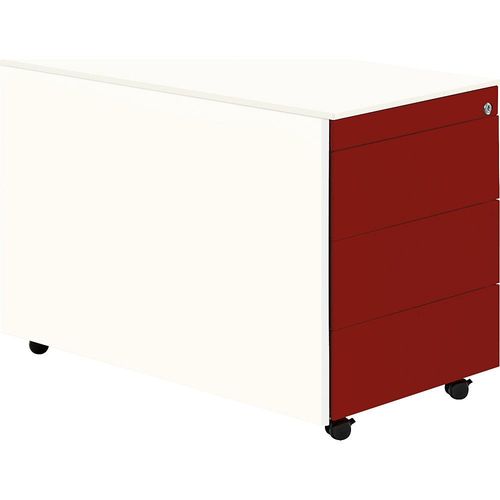 4250633398081 - mauser Schubladencontainer mit Rollen HxT 570 x 600 mm 1 Materialschub 1 Hängeregistratur reinweiß schilfgrün reinweiß 4250633398081 - mauser Schubladencontainer mit Rollen HxT 570 x 600 mm 1 Materialschub 1 Hängeregistratur reinweiß schilfgrün reinweiß