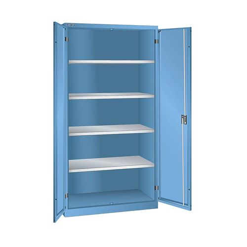 4047417506554 - LISTA Flügeltürenschrank HxBxT 1950 x 1000 x 580 mm Leergehäuse mit 4 Fachböden lichtblau