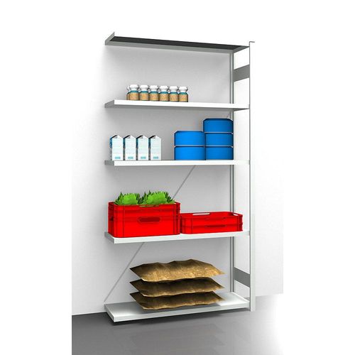 4061753031136 - eurokraft pro Hygiene-Steckregal Regalhöhe 2350 mm 5 Fachböden BxT 1225 x 485 mm Anbauregal
