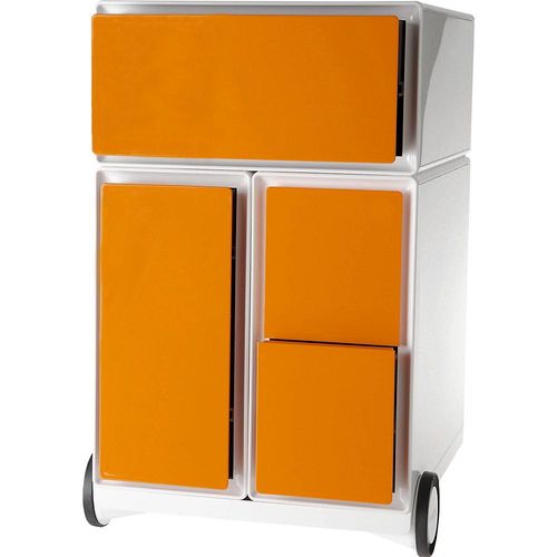 3660141921083 - Paperflow Rollcontainer easyBox® 1 Schublade 1 Hängeregistraturschub 2 CD-Schübe weiß   orange