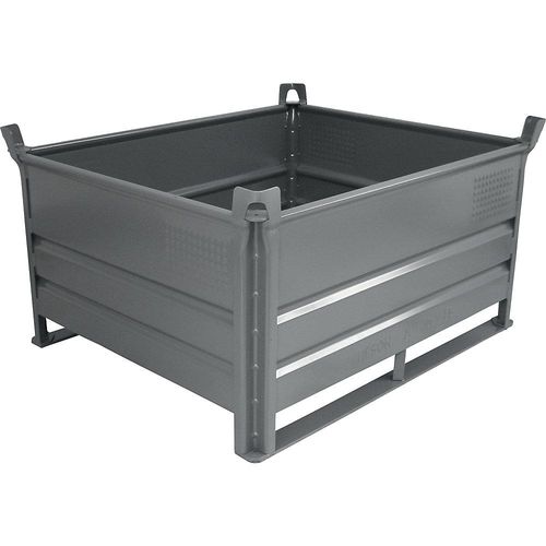 4251572701352 - Heson Stapelbehälter mit Kufen LxB 1200 x 1000 mm Traglast 500 kg grau ab 10 Stk 4251572701352 - Heson Stapelbehälter mit Kufen LxB 1200 x 1000 mm Traglast 500 kg grau ab 10 Stk
