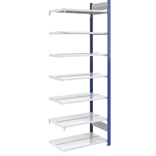 4250623705660 - Ordner-Steckregal doppelseitig Höhe 2350 mm BxT 750 x 600 mm Anbauregal blau grau hofe 4250623705660 - Ordner-Steckregal doppelseitig Höhe 2350 mm BxT 750 x 600 mm Anbauregal blau grau hofe