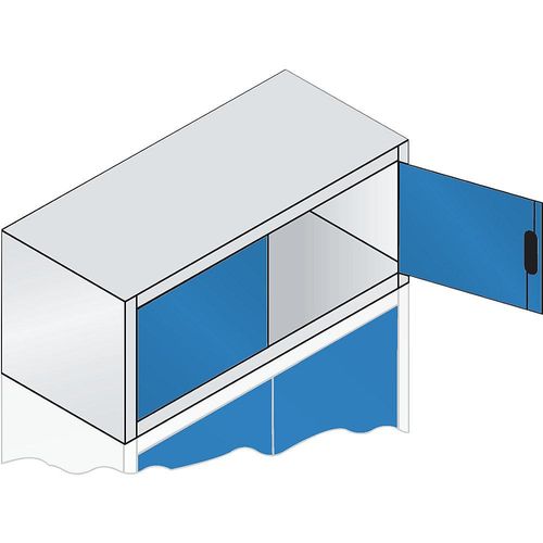 4062084807155 - ACURADO Aufsatzschrank mit Flügeltüren HxBxT 500 x 1200 x 500 mm lichtgrau   lichtblau