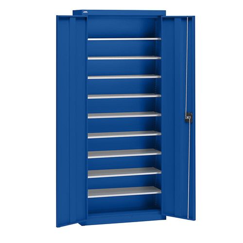 4061753008718 - eurokraft pro Materialschrank aus Stahlblech Höhe 1575 mm enzianblau RAL 5010 9 Böden