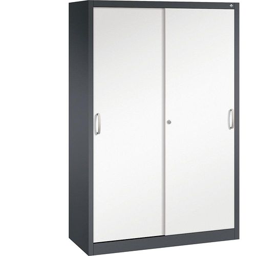 4063332003176 - C+P Schiebetürenschrank Acurado H1950xB1200xT500mm Korpus Schwarzgrau Fronten Verkehrsweiß Anzahl Fächer 6 4063332003176 - C+P Schiebetürenschrank Acurado H1950xB1200xT500mm Korpus Schwarzgrau Fronten Verkehrsweiß Anzahl Fächer 6