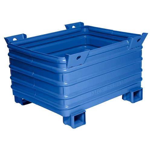 4251572700027 - Heson Schwerlast-Stapelbehälter BxL 800 x 1000 mm mit U-förmigen Füßen blau lackiert ab 10 Stk 4251572700027 - Heson Schwerlast-Stapelbehälter BxL 800 x 1000 mm mit U-förmigen Füßen blau lackiert ab 10 Stk