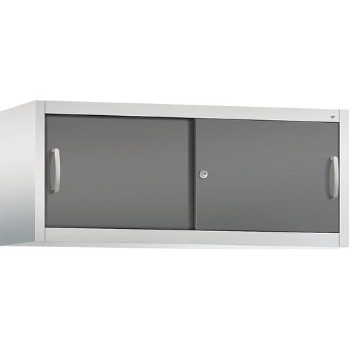 4053597580901 - ACURADO Aufsatzschrank mit Schiebetüren HxBxT 500 x 1200 x 400 mm lichtgrau vulkangrau 4053597580901 - ACURADO Aufsatzschrank mit Schiebetüren HxBxT 500 x 1200 x 400 mm lichtgrau vulkangrau