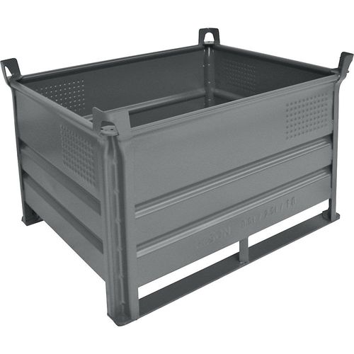 4251572701253 - Heson Stapelbehälter mit Kufen LxB 1000 x 800 mm Traglast 500 kg grau ab 10 Stk