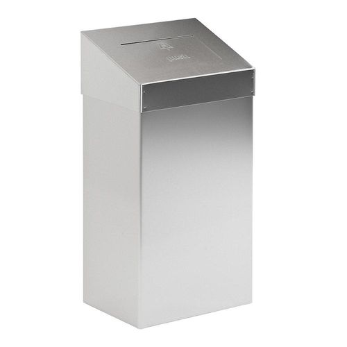 8713631021819 - DutchDesign Push-Mülleimer mit Druckdeckel Edelstahl 50 L 38 (B) x 25 (T) x 68 (H) cm Silber