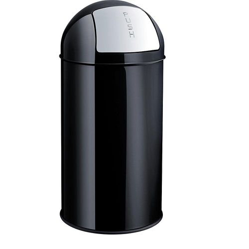 4012086091694 - helit Push Abfallbehälter Stahl selbstschließend schwarz 30 l HxØ 650 x 300 mm 4012086091694 - helit Push Abfallbehälter Stahl selbstschließend schwarz 30 l HxØ 650 x 300 mm