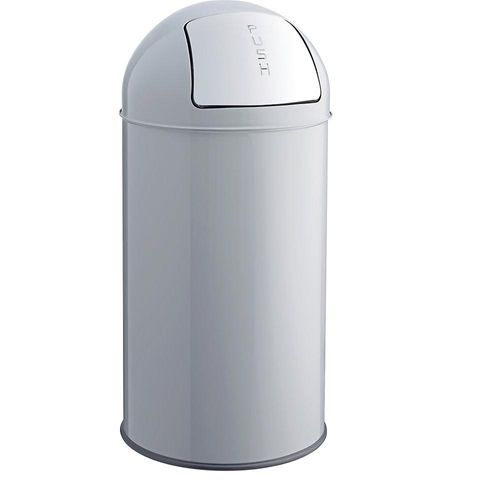4012086091687 - helit Push Abfallbehälter Stahl selbstschließend mittelgrau 30 l HxØ 650 x 300 mm 4012086091687 - helit Push Abfallbehälter Stahl selbstschließend mittelgrau 30 l HxØ 650 x 300 mm