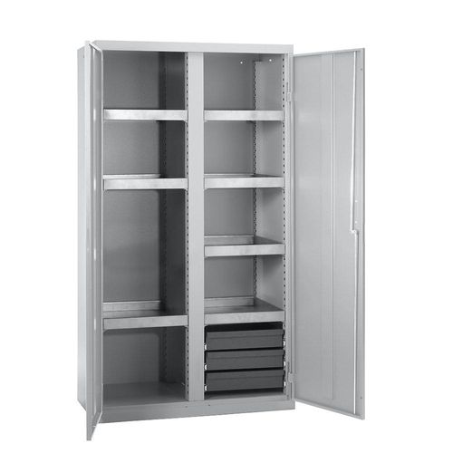 4031068146672 - Umweltschrank ohne Türlochung HxBxT 1800 x 1000 x 500 mm 7 Wannenböden lichtgrau   lichtgrau kaiserkraft