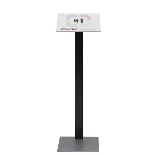 4060081701339 - Moedel Madrid Infostativ 20 DIN A4 Hoch- oder Querformat freistehend Aluminium mit Einleger silber