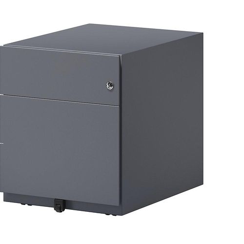 5020073736816 - BISLEY Rollcontainer Note™ mit 1 Hängeregistratur 1 Universalschublade HxBxT 495 x 420 x 565 mm mit Griffleiste anthrazitgrau