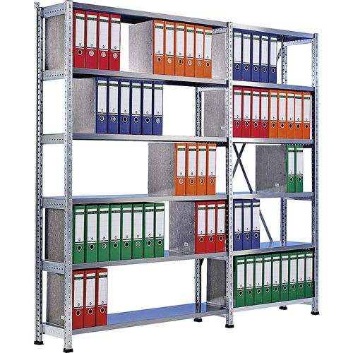 4260035210096 - Ordner- und Archiv-Steckregal verzinkt Höhe 2280 mm einseitig Boden-BxT 800 x 300 mm Grundfeld 4260035210096 - Ordner- und Archiv-Steckregal verzinkt Höhe 2280 mm einseitig Boden-BxT 800 x 300 mm Grundfeld