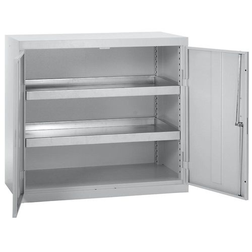 4031068144005 - Umweltschrank ohne Türlochung HxBxT 900 x 1000 x 500 mm 2 Wannenböden lichtgrau   lichtgrau kaiserkraft