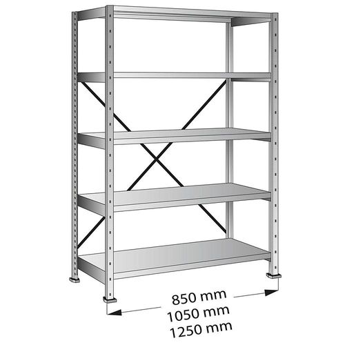 4260035211987 - Industrie- und Lagersteckregal Bodenbreite 1200 mm 5 Böden Grundfeld mit Tiefe 200 mm