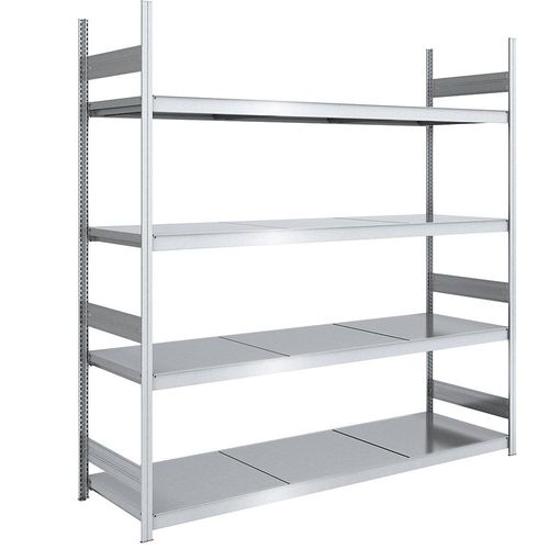 4250623704069 - Großfach-Steckregal verzinkt Boden-BxT 2250 x 800 mm Grundregal 4 Stahlböden Höhe 2500 mm hofe 4250623704069 - Großfach-Steckregal verzinkt Boden-BxT 2250 x 800 mm Grundregal 4 Stahlböden Höhe 2500 mm hofe
